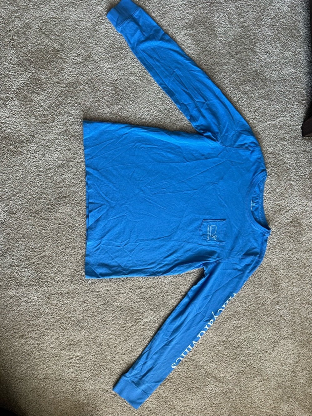 Vineyard Vines Blue Long Sleeve Whale Tee